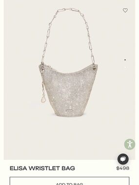 Cult Gaia NEW Elisa Wristlet Bag - Silver